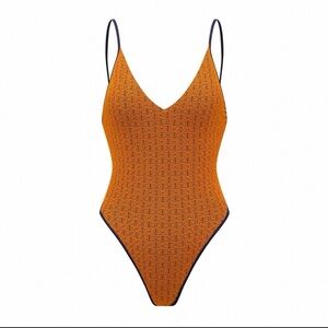 Yukari Orange Patterned Women's Swimsuit, size L